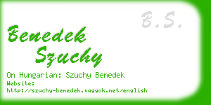 benedek szuchy business card